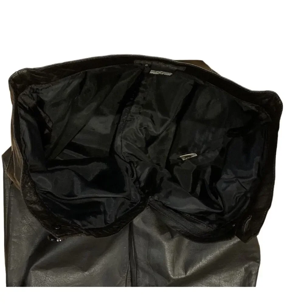 Vintage‎ 80's High Waist Pleated Leather Pants Black Size 6